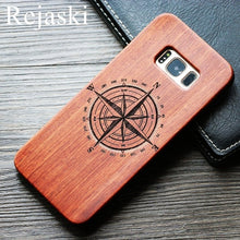 Load image into Gallery viewer, Indian Tribal Wolf Skull Wood Phone Case For Samsung Galaxy Note 8 9 S7 Edge Dragon Flower Wooden Galaxy S8 S9 Plus Cases Cover