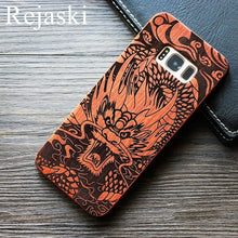 Load image into Gallery viewer, Indian Tribal Wolf Skull Wood Phone Case For Samsung Galaxy Note 8 9 S7 Edge Dragon Flower Wooden Galaxy S8 S9 Plus Cases Cover