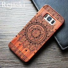 Load image into Gallery viewer, Indian Tribal Wolf Skull Wood Phone Case For Samsung Galaxy Note 8 9 S7 Edge Dragon Flower Wooden Galaxy S8 S9 Plus Cases Cover