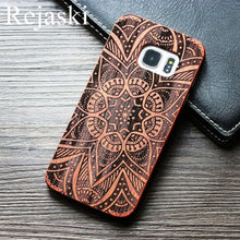 Load image into Gallery viewer, Indian Tribal Wolf Skull Wood Phone Case For Samsung Galaxy Note 8 9 S7 Edge Dragon Flower Wooden Galaxy S8 S9 Plus Cases Cover