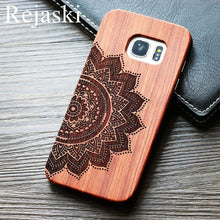 Load image into Gallery viewer, Indian Tribal Wolf Skull Wood Phone Case For Samsung Galaxy Note 8 9 S7 Edge Dragon Flower Wooden Galaxy S8 S9 Plus Cases Cover