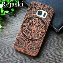 Load image into Gallery viewer, Indian Tribal Wolf Skull Wood Phone Case For Samsung Galaxy Note 8 9 S7 Edge Dragon Flower Wooden Galaxy S8 S9 Plus Cases Cover