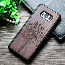 Load image into Gallery viewer, Indian Tribal Wolf Skull Wood Phone Case For Samsung Galaxy Note 8 9 S7 Edge Dragon Flower Wooden Galaxy S8 S9 Plus Cases Cover