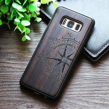 Load image into Gallery viewer, Indian Tribal Wolf Skull Wood Phone Case For Samsung Galaxy Note 8 9 S7 Edge Dragon Flower Wooden Galaxy S8 S9 Plus Cases Cover