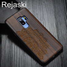 Load image into Gallery viewer, Indian Tribal Wolf Skull Wood Phone Case For Samsung Galaxy Note 8 9 S7 Edge Dragon Flower Wooden Galaxy S8 S9 Plus Cases Cover