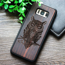 Load image into Gallery viewer, Indian Tribal Wolf Skull Wood Phone Case For Samsung Galaxy Note 8 9 S7 Edge Dragon Flower Wooden Galaxy S8 S9 Plus Cases Cover