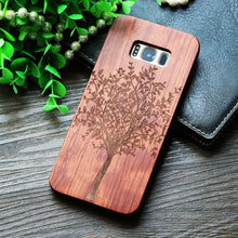 Load image into Gallery viewer, Indian Tribal Wolf Skull Wood Phone Case For Samsung Galaxy Note 8 9 S7 Edge Dragon Flower Wooden Galaxy S8 S9 Plus Cases Cover
