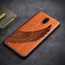 Load image into Gallery viewer, Oneplus 6t Case Boogic Original Real Wood funda Oneplus 6T Rosewood TPU Shockproof Back Cover Phone Shell One plus 6T case