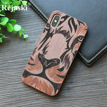 Load image into Gallery viewer, Indian Tribal Wolf Skull Wood Phone Case For Samsung Galaxy Note 8 9 S7 Edge Dragon Flower Wooden Galaxy S8 S9 Plus Cases Cover