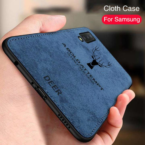 Cloth Fabric Deer Phone Case For Samsung A7 2018 Soft Silicone Back Case For Samsung A50 S10 Plus S10e A6 A8 J6 Plus A30 Protect