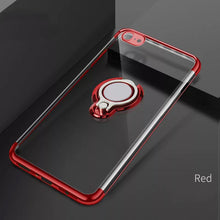 Load image into Gallery viewer, Applicable iphoneXS transparent mobile phone case TPU three-section electroplating car ring Apple XR / 7P silicone protective co